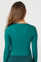 Women's Contour Sculpt Long-Sleeve Top in Emerald, XL