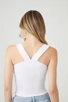 Women's Button-Front Tank Top in White Small