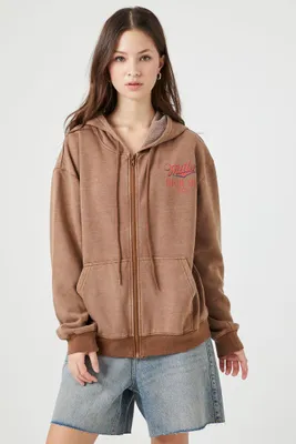 Women's Fleece Miller Zip-Up Hoodie in Brown Small