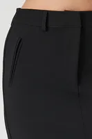 Women's Midi Column Slit Skirt in Black Large