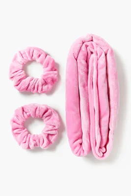 Heatless Hair Curler Set in Pink
