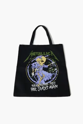 Metallica Graphic Tote Bag in Black