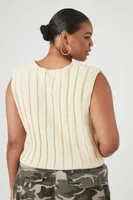 Women's Cropped Sweater Vest in Sandshell, 1X