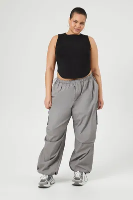 Women's Poplin Cargo Parachute Pants