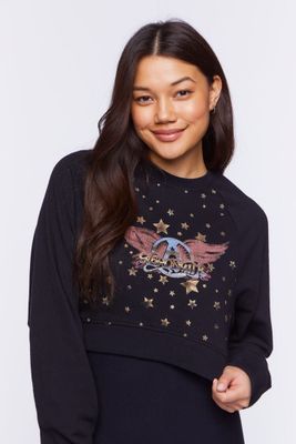 Women's Aerosmith Foil Graphic Pullover Black