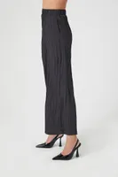 Women's Crinkled Micropleated Culottes in Black, XS