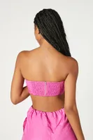 Women's Super Cropped Tube Top in Pink Large