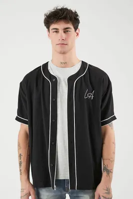 Men Los Angeles Baseball Jersey in Black Medium