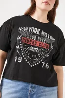 Women's New York Motor Graphic T-Shirt in Black, 0X