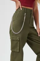 Women's Wallet Chain Cargo Joggers in Olive Medium