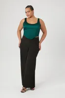 Women's Cutout Wide-Leg Pants Black,