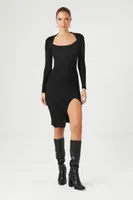 Women's Ribbed Combo Midi Sweater Dress