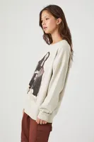 Women's Fleece Aaliyah Graphic Pullover in Taupe Small