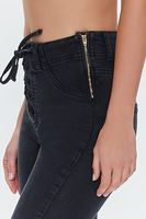 Women's High-Rise Lace-Up Bootcut Jeans in Washed Black, 27