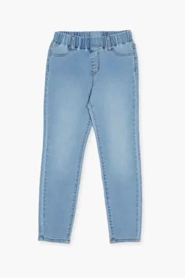 Girls Skinny Pull-On Jeans (Kids) in Light Denim, 11/12