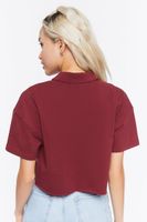 Women's Cropped Polo Shirt in Merlot Small