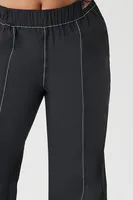 Women's Nylon-Blend High-Rise Joggers in Black/White, XS