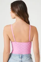 Women's Seamless Heart Lingerie Bodysuit in Dawn Pink Medium