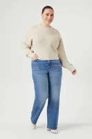 Women's Ribbed Knit Sweater in Birch, 1X