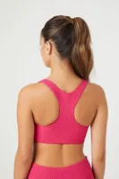 Women's Ribbed Racerback Sports Bra in Hibiscus, XL