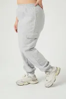 Women's Fleece Cargo Pants in Heather Grey, 3X