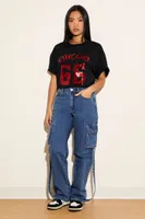 Women's Chicago Bulls 66 Sequin T-Shirt in Black/Red Large