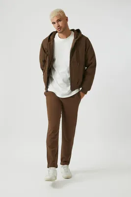 Men Slim-Fit Drawstring Pants in Latte, XXL