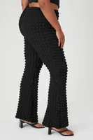 Women's Textured Flare Pants Black,