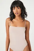 Women's Glitter Cami Bodysuit in Almond Small