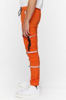 Men Toggle Drawstring Cargo Joggers in Orange Medium