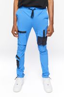 Men Utility Cargo Joggers in Blue Large