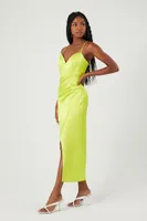 Women's Tulip-Hem Cami Maxi Dress in Green Banana Small