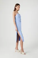 Women's Satin Cami Midi Dress in Blue Moon Medium