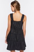 Women's Tiered Ruffle-Trim Mini Dress Black,