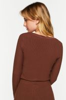 Women's Ribbed Thumbhole Bodysuit in Chocolate Medium