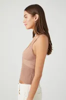 Women's Compact Ribbed Knit Cami in Brown Small