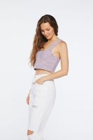 Women's Marled Sweater-Knit Crop Top Rose