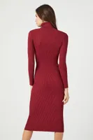 Women's Turtleneck Bodycon Midi Sweater Dress