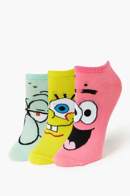 SpongeBob Graphic Ankle Socks - 3 Pack in Pink