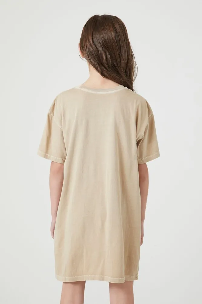 Girls Aaliyah T-Shirt Dress (Kids) Taupe,