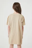 Girls Aaliyah T-Shirt Dress (Kids) in Taupe, 9/10