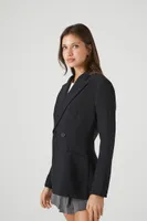 Women's Double-Breasted Peak Lapel Blazer in Black Small