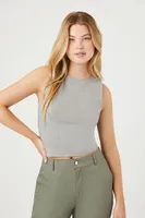 Women's Cotton-Blend Tank Top in Heather Grey, XS