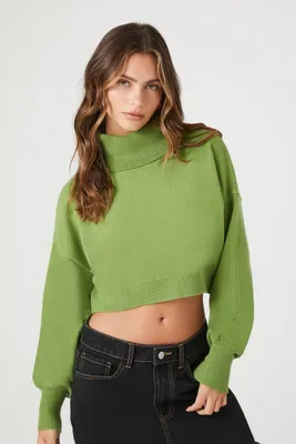 Women's Cropped Turtleneck Sweater