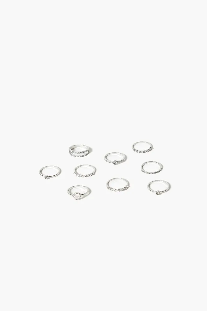 Women's Cutout Twisted Toe Ring Set in Silver