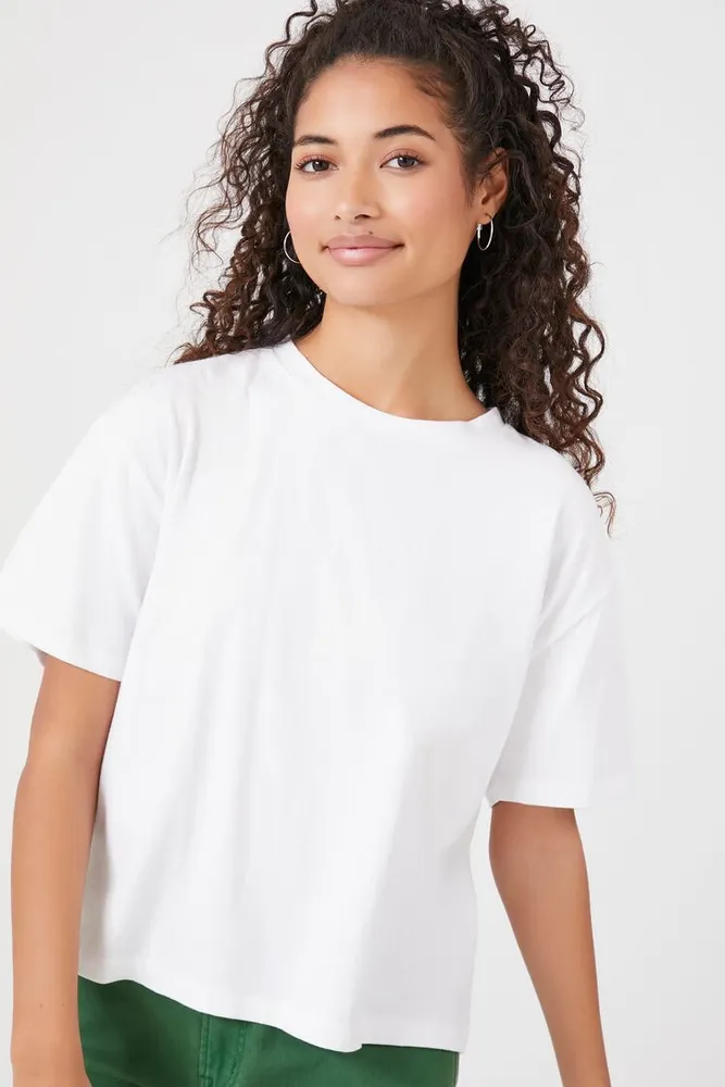 Women's Cutout Drawstring T-Shirt in White Small