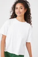 Women's Cutout Drawstring T-Shirt in White Small