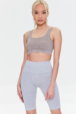 Women's Active Seamless High-Rise Biker Shorts in Heather Grey Small