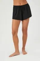 Women's Drawstring Pajama Shorts in Black Small