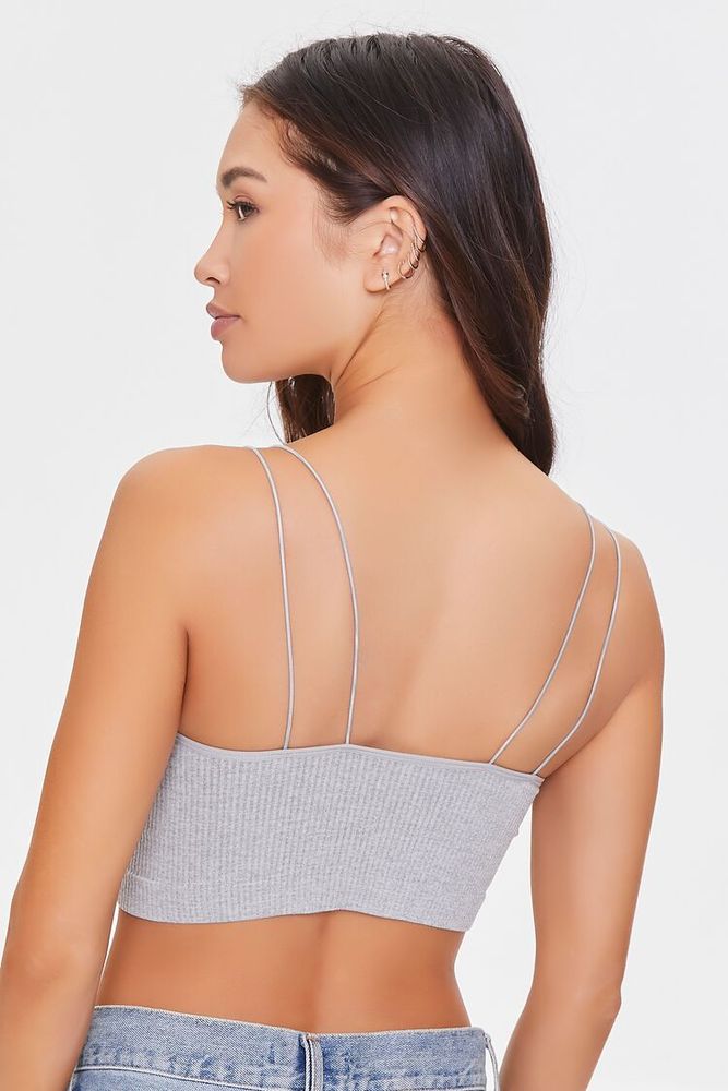 Women's Heathered Dual-Strap Bralette in Heather Grey Medium